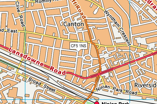 CF5 1NS map - OS VectorMap District (Ordnance Survey)