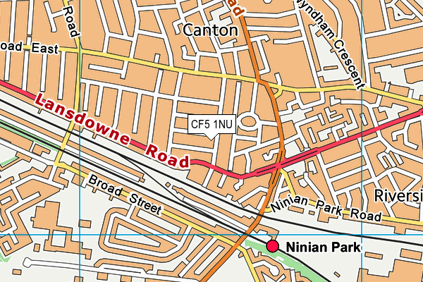 CF5 1NU map - OS VectorMap District (Ordnance Survey)