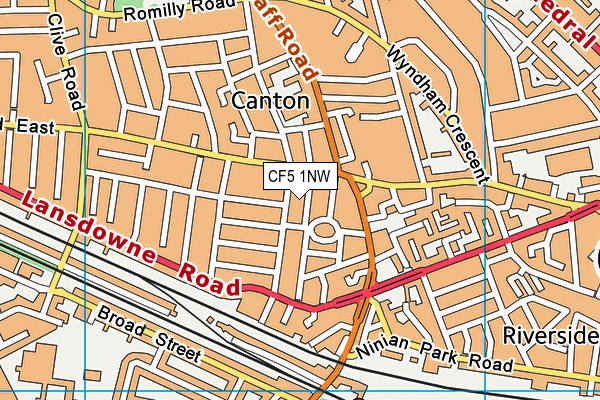 CF5 1NW map - OS VectorMap District (Ordnance Survey)