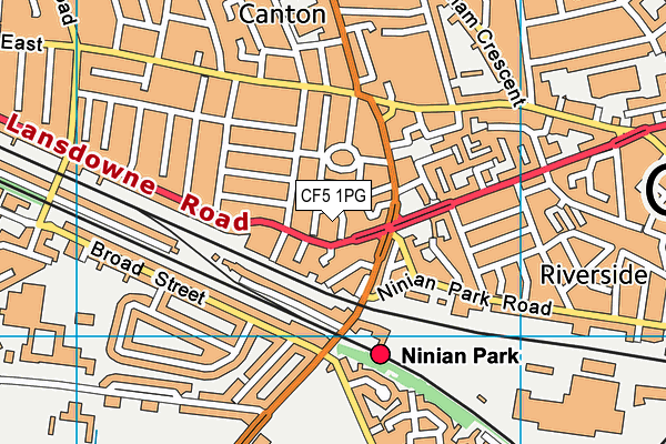 CF5 1PG map - OS VectorMap District (Ordnance Survey)