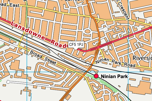 CF5 1PJ map - OS VectorMap District (Ordnance Survey)