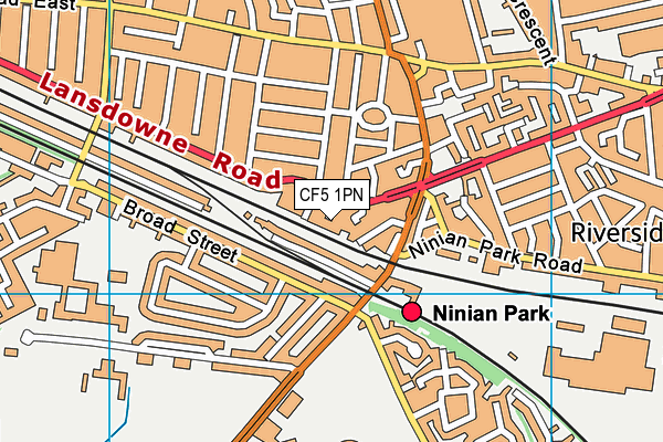 CF5 1PN map - OS VectorMap District (Ordnance Survey)