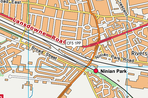 CF5 1PP map - OS VectorMap District (Ordnance Survey)