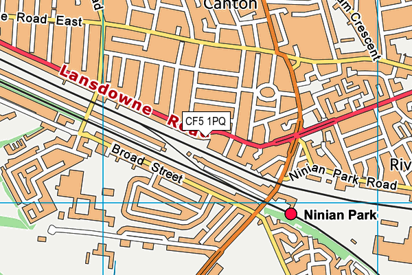 CF5 1PQ map - OS VectorMap District (Ordnance Survey)