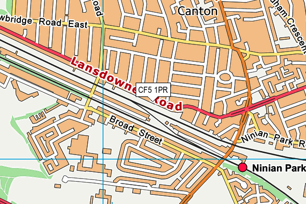 CF5 1PR map - OS VectorMap District (Ordnance Survey)