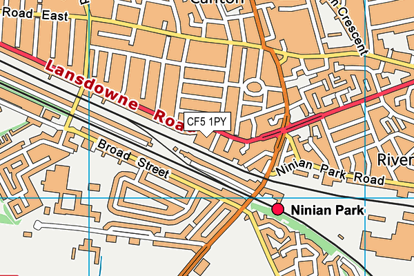 CF5 1PY map - OS VectorMap District (Ordnance Survey)