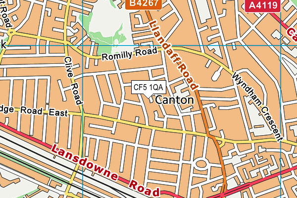 CF5 1QA map - OS VectorMap District (Ordnance Survey)