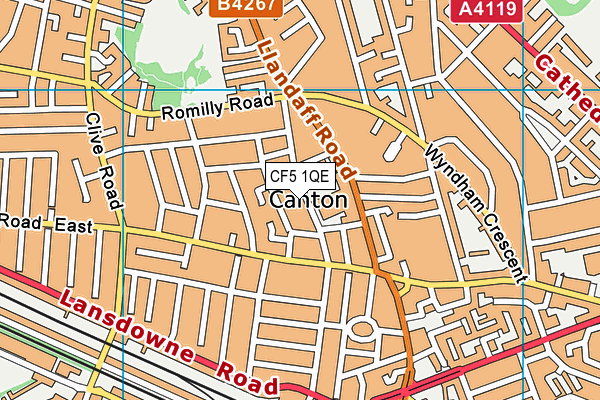 CF5 1QE map - OS VectorMap District (Ordnance Survey)