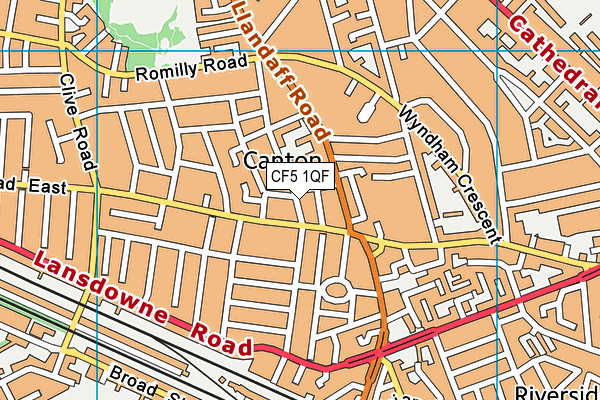 CF5 1QF map - OS VectorMap District (Ordnance Survey)