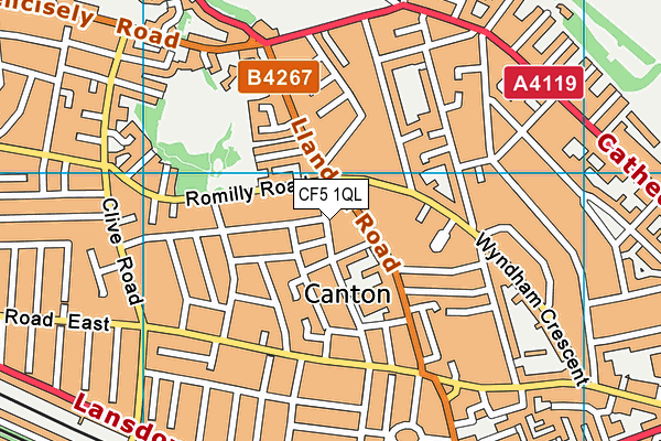 CF5 1QL map - OS VectorMap District (Ordnance Survey)