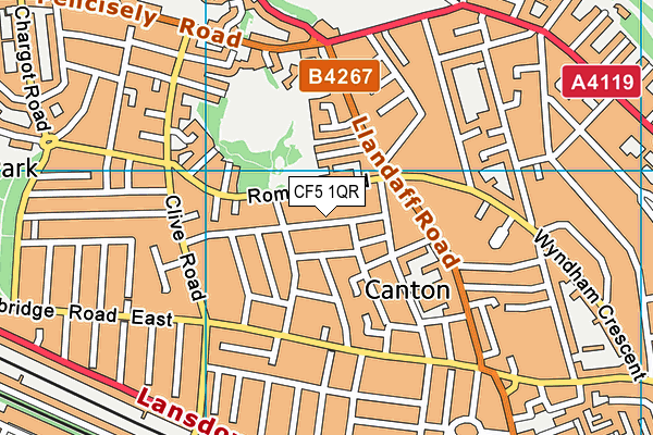 CF5 1QR map - OS VectorMap District (Ordnance Survey)