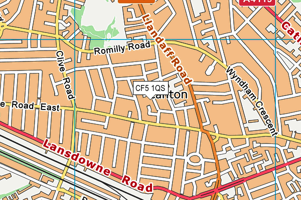 CF5 1QS map - OS VectorMap District (Ordnance Survey)