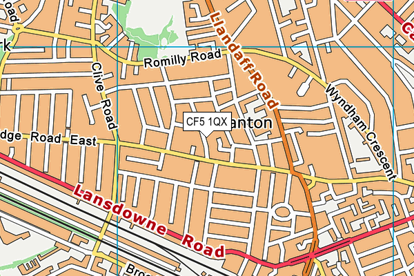 CF5 1QX map - OS VectorMap District (Ordnance Survey)