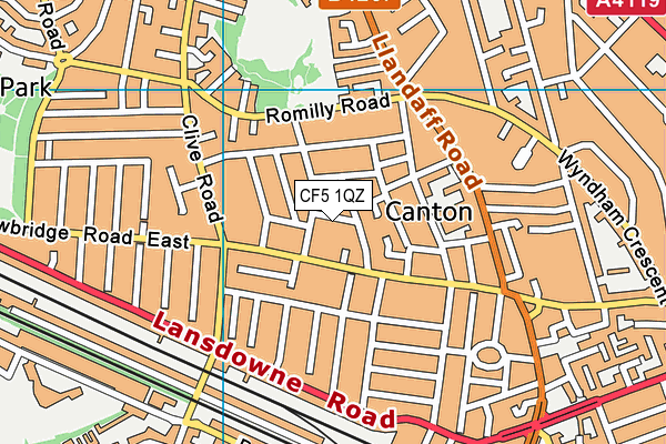 CF5 1QZ map - OS VectorMap District (Ordnance Survey)