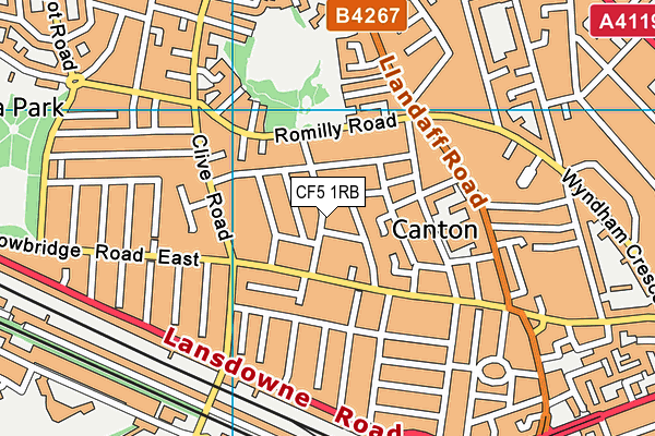 Radnor Primary School map (CF5 1RB) - OS VectorMap District (Ordnance Survey)