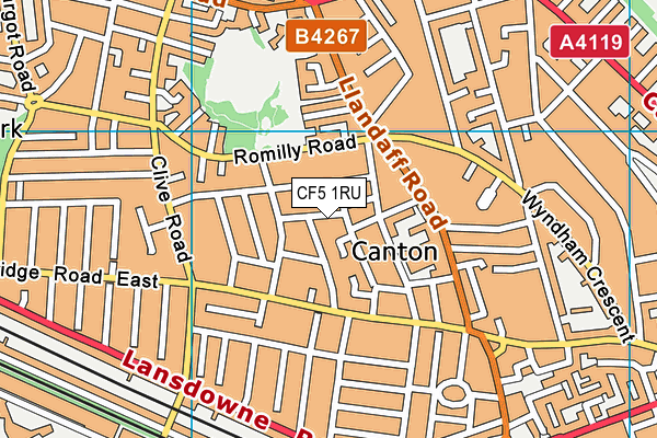 CF5 1RU map - OS VectorMap District (Ordnance Survey)