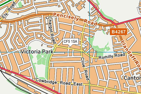 CF5 1SA map - OS VectorMap District (Ordnance Survey)