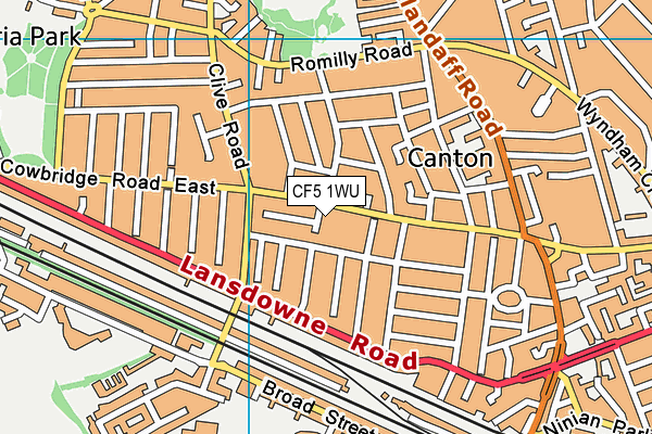 CF5 1WU map - OS VectorMap District (Ordnance Survey)