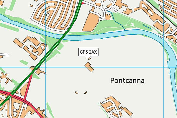 CF5 2AX map - OS VectorMap District (Ordnance Survey)