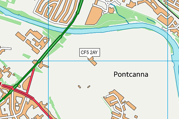 CF5 2AY map - OS VectorMap District (Ordnance Survey)