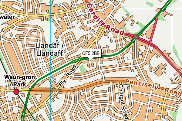 CF5 2BB map - OS VectorMap District (Ordnance Survey)