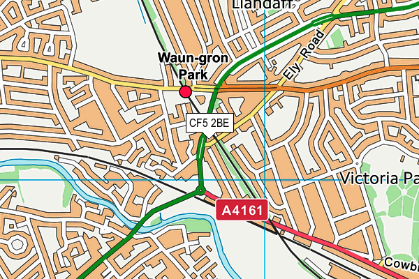 CF5 2BE map - OS VectorMap District (Ordnance Survey)