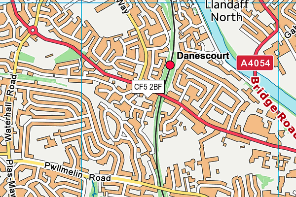 CF5 2BF map - OS VectorMap District (Ordnance Survey)