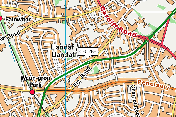 CF5 2BH map - OS VectorMap District (Ordnance Survey)