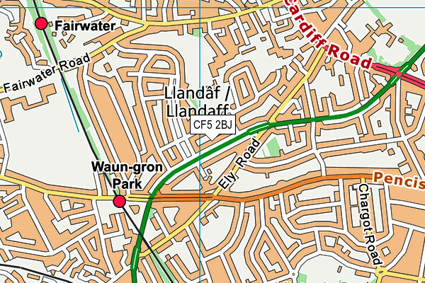 CF5 2BJ map - OS VectorMap District (Ordnance Survey)