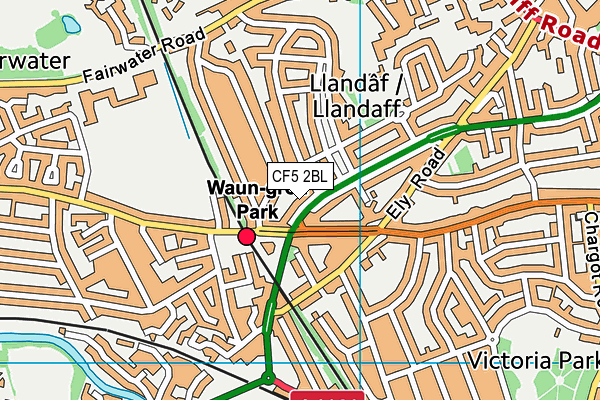 CF5 2BL map - OS VectorMap District (Ordnance Survey)