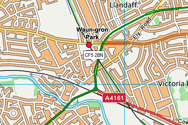 CF5 2BN map - OS VectorMap District (Ordnance Survey)