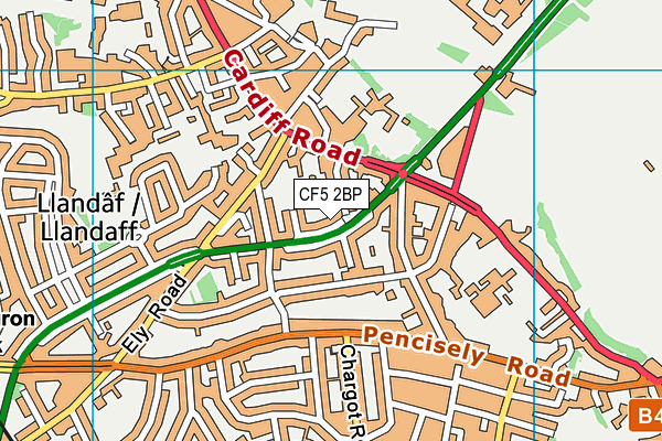 CF5 2BP map - OS VectorMap District (Ordnance Survey)