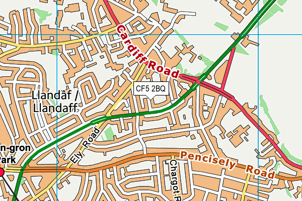 CF5 2BQ map - OS VectorMap District (Ordnance Survey)