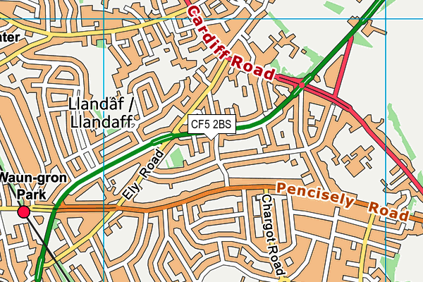 CF5 2BS map - OS VectorMap District (Ordnance Survey)