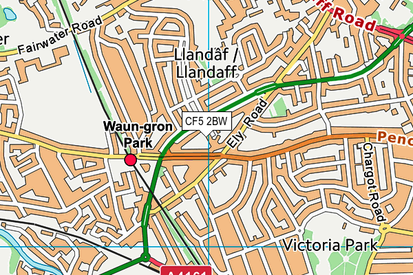 CF5 2BW map - OS VectorMap District (Ordnance Survey)