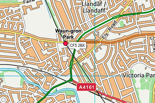 CF5 2BX map - OS VectorMap District (Ordnance Survey)