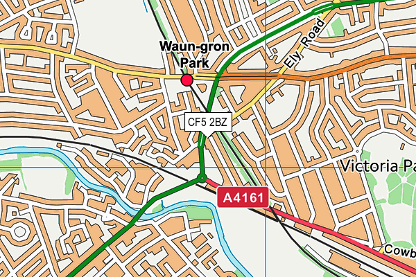 CF5 2BZ map - OS VectorMap District (Ordnance Survey)