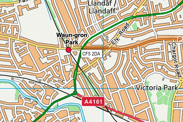 CF5 2DA map - OS VectorMap District (Ordnance Survey)