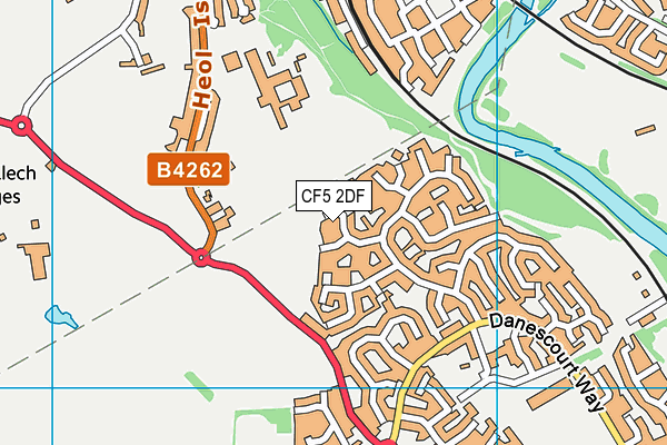 CF5 2DF map - OS VectorMap District (Ordnance Survey)