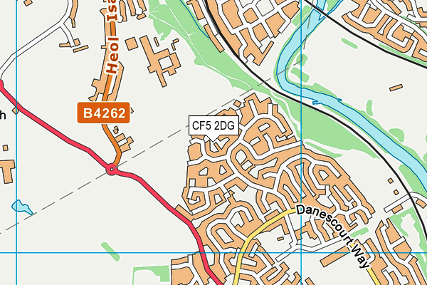 CF5 2DG map - OS VectorMap District (Ordnance Survey)