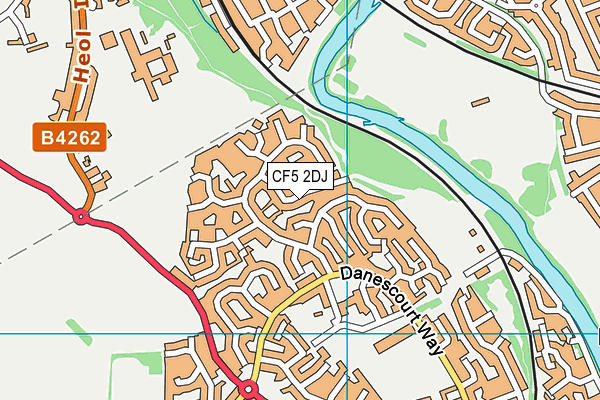 CF5 2DJ map - OS VectorMap District (Ordnance Survey)