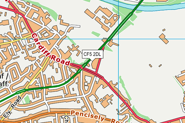 CF5 2DL map - OS VectorMap District (Ordnance Survey)