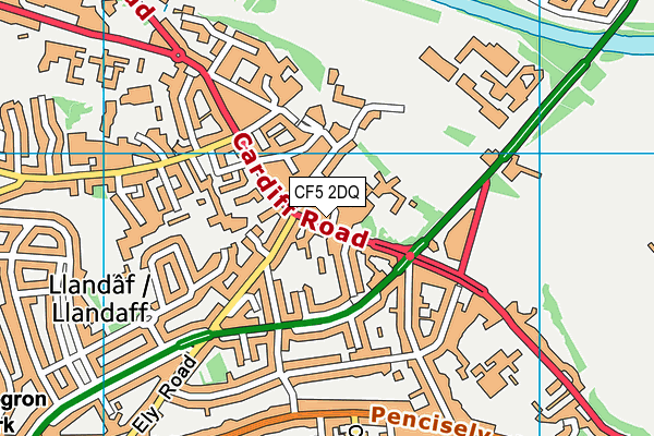 CF5 2DQ map - OS VectorMap District (Ordnance Survey)