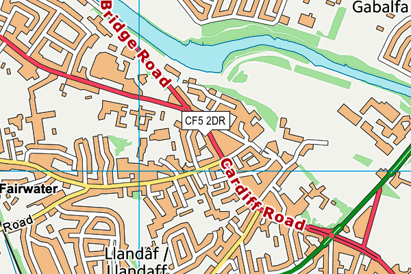 CF5 2DR map - OS VectorMap District (Ordnance Survey)