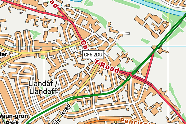 CF5 2DU map - OS VectorMap District (Ordnance Survey)