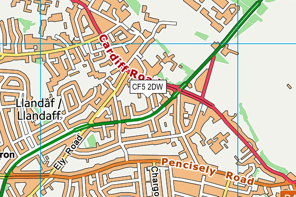 CF5 2DW map - OS VectorMap District (Ordnance Survey)