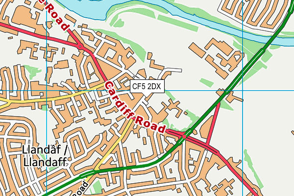 CF5 2DX map - OS VectorMap District (Ordnance Survey)