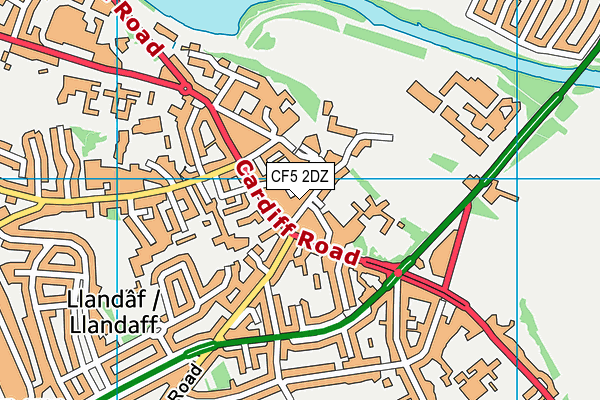 CF5 2DZ map - OS VectorMap District (Ordnance Survey)