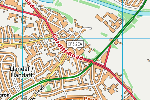 CF5 2EA map - OS VectorMap District (Ordnance Survey)