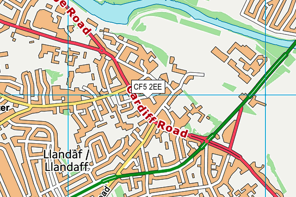 CF5 2EE map - OS VectorMap District (Ordnance Survey)